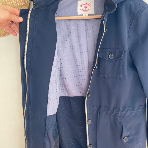 Brooks Brothers | Red Fleece Navy Cotton Parka Trench Jacket Drawstring Waist 12 - Picture 4 of 14